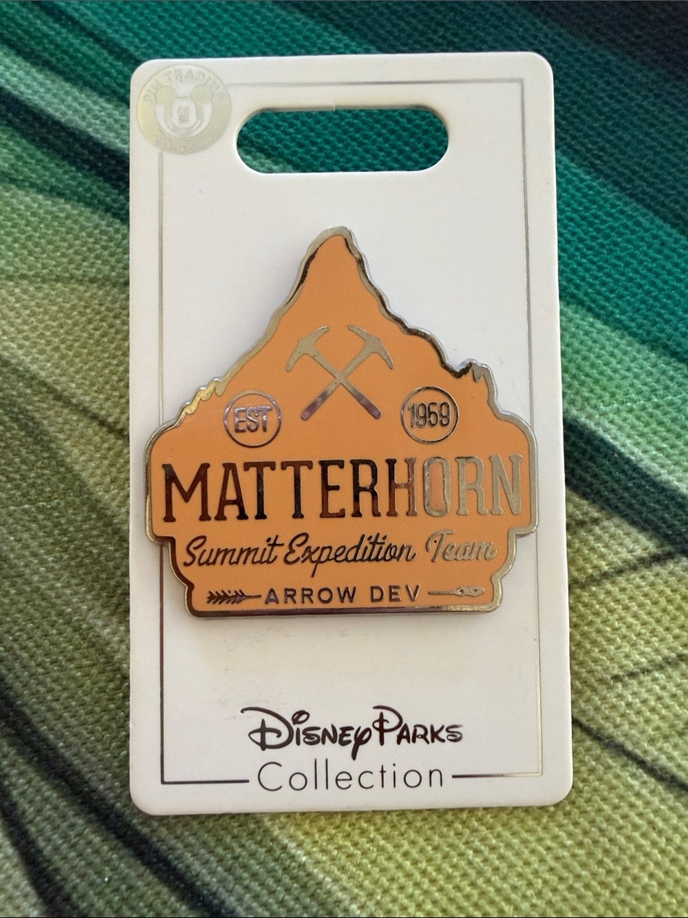 Disney Matterhorn Summit Expedition Team Orange Enamel Pin